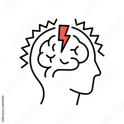Epilepsy line black icon. Sign for web page, mobile app,