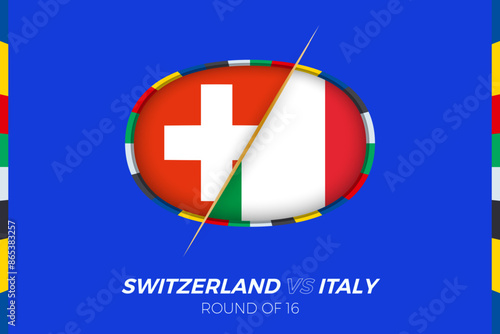 Switzerland vs Italy football match icon 