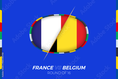France vs Belgium football match icon
