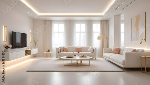 Photo interior modern design room 3d illustration