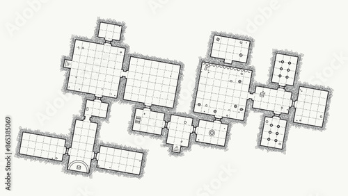 Dungeon game asset. Top view. Vector illustration.