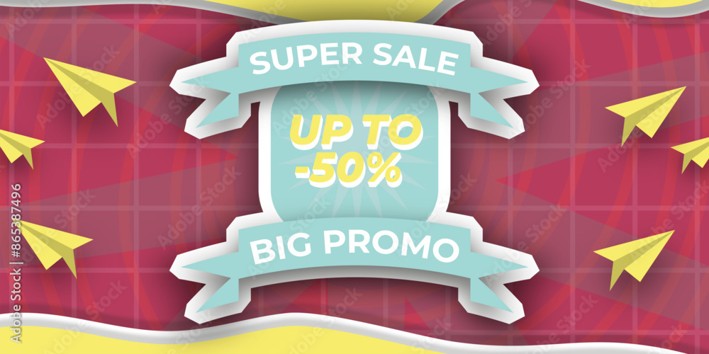 sale promo banner design, back to school sale promo banner design, back to school
