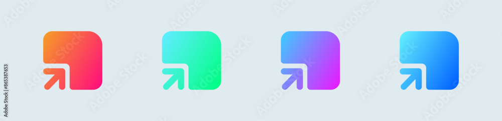 Fototapeta premium Login solid icon in gradient colors. Sign in symbol vector illustration.