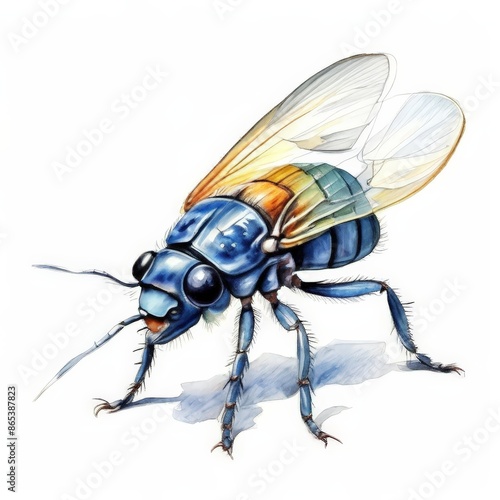Wallpaper Mural A flea watercolor isolated on white background. Torontodigital.ca