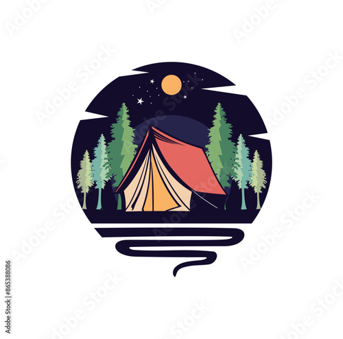 Camping Logo Design illustration vector eps format suitable for your design needs logo illustration animation etc