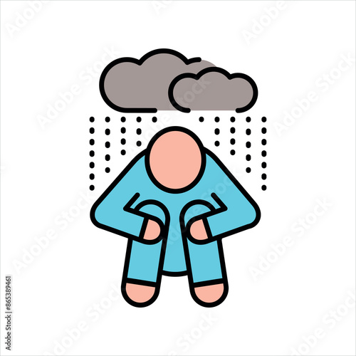 Depression line black icon Sign for web page
