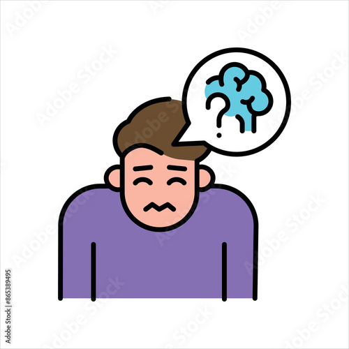Dissociative disorders line color icon Sign for web page