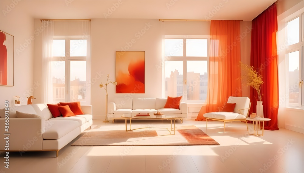 Fototapeta premium Photo interior modern design room 3d illustration