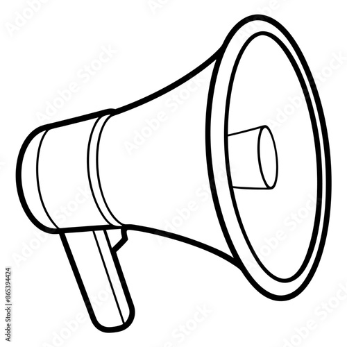 megaphone outline coloring book page line art illustration digital drawing