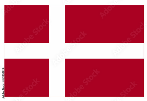 Danish flag in flat style. Vector Illustration.