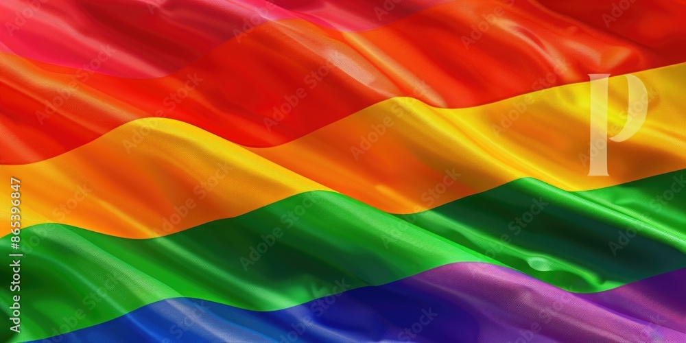 Rainbow flag with letter P Rainbow flag with letter P