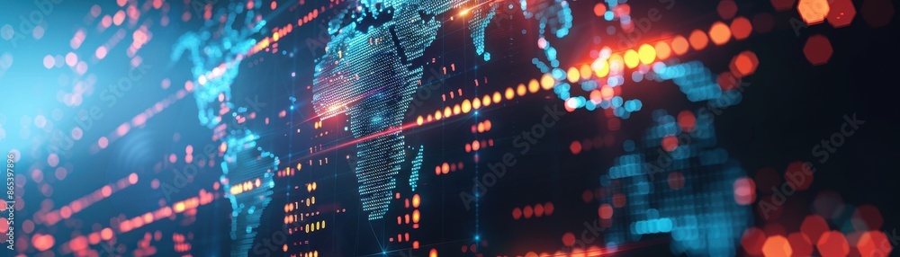 Digital world representation with financial data Digital world representation with financial data