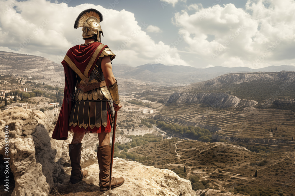 Spartan War. Spartan warrior with landscape in the background. Topics ...