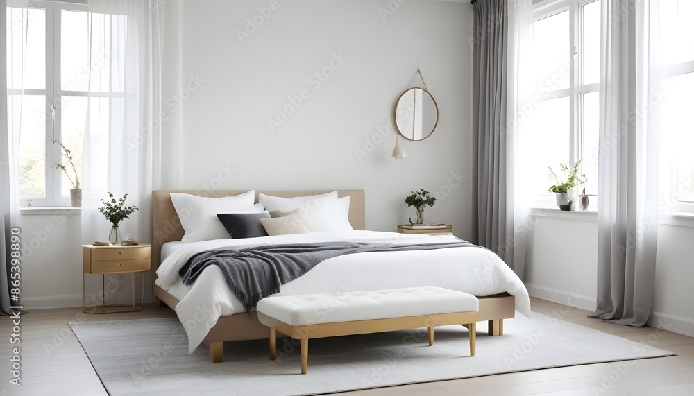 Fototapeta premium Photo interior modern design room 3d illustration