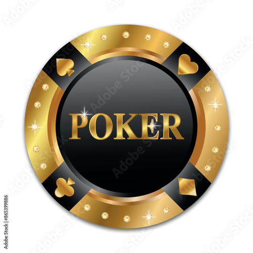 3D golden coin with diamonds casino