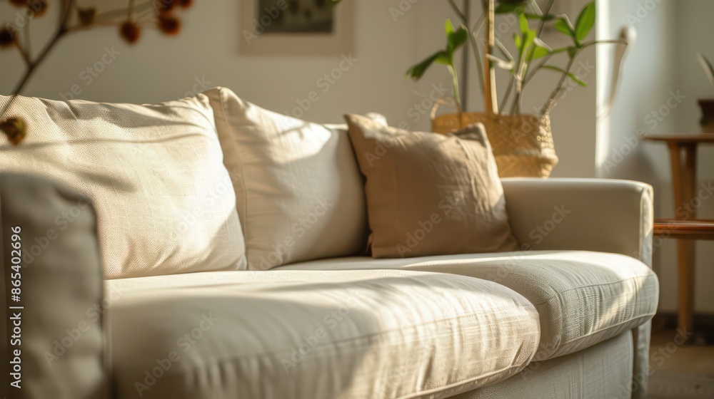 Fototapeta premium home interior design idea with couch in living room