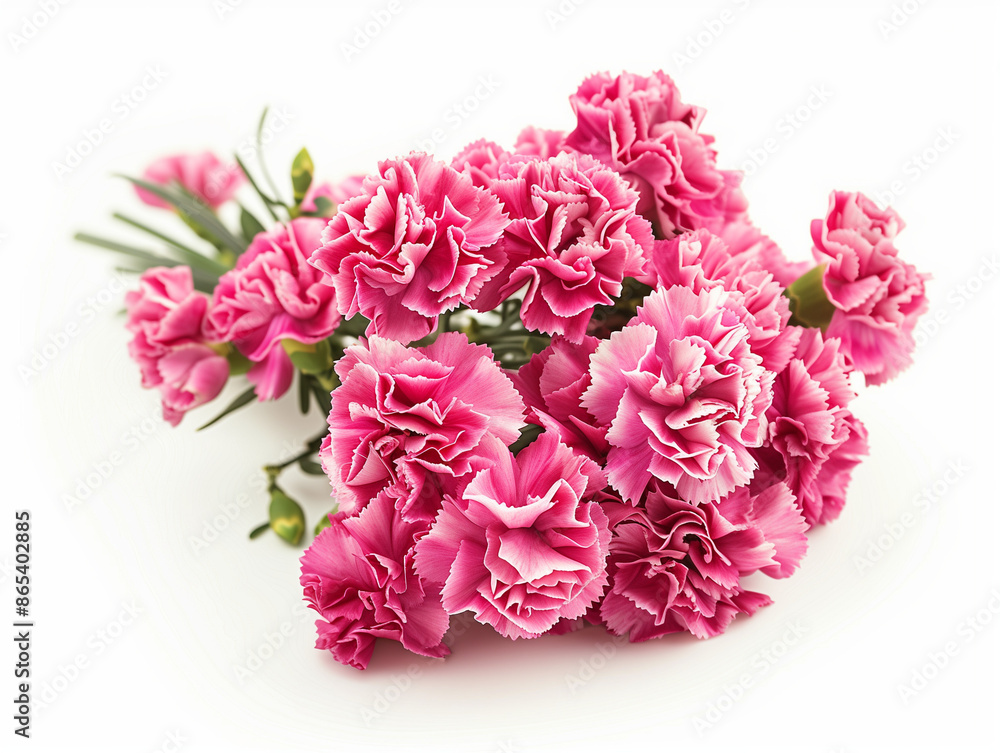 A bunch of Carnations. White background, cut out. A bunch of Carnations. White background, cut out.