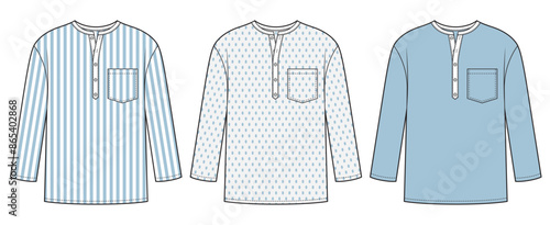Mens shirt set. Cotton shirt with patterns