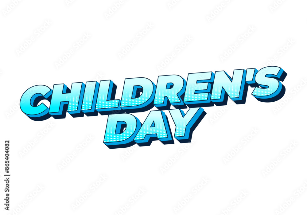 Children day. Text effect in good colors with 3D style Children day. Text effect in good colors with 3D style