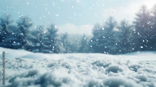 Wallpaper Mural ** Winter Wonderland: Scenic Snowfall in Tranquil Pine Forest on a Crisp Winter Morning Torontodigital.ca