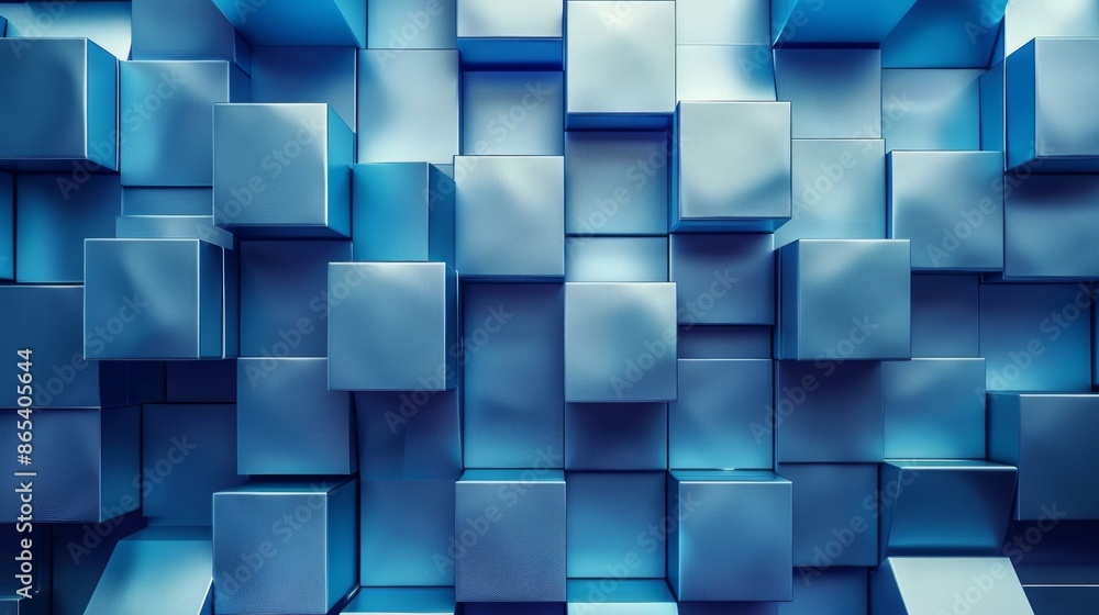 Artistic creation with blue 3D cubes on trendy background signifies creativity and modernity Artistic creation with blue 3D cubes on trendy background signifies creativity and modernity
