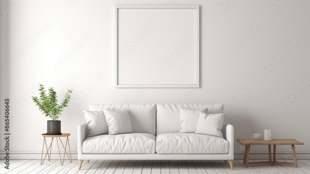 Fototapeta premium Minimalist Living Room Interior Design
