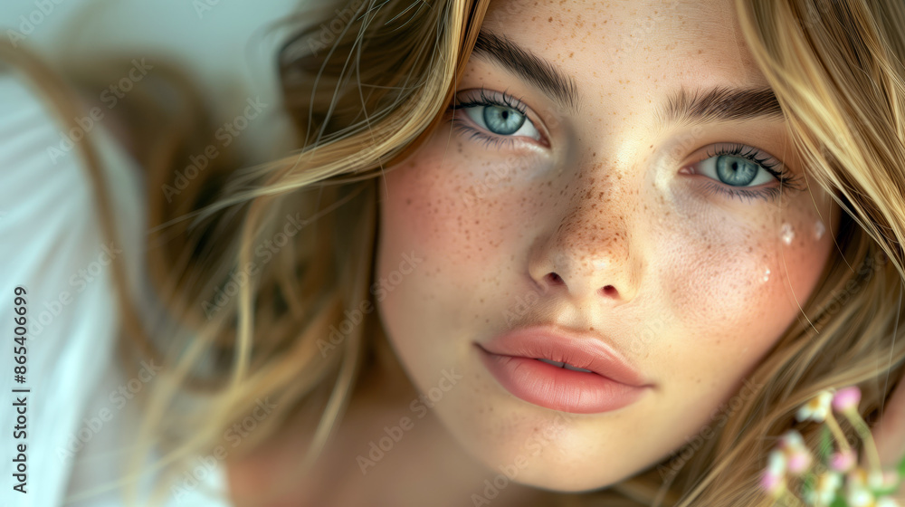 A photo of an Australian supermodel with long blonde hair and grey eyes, wearing a white shirt and makeup on her face A photo of an Australian supermodel with long blonde hair and grey eyes, wearing a white shirt and makeup on her face