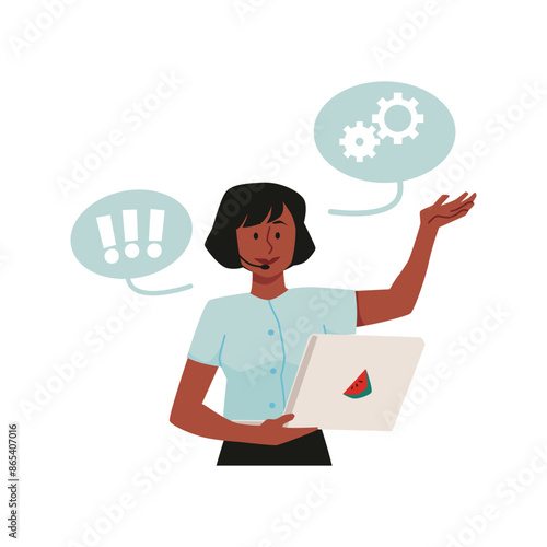 Technical support woman vector illustration