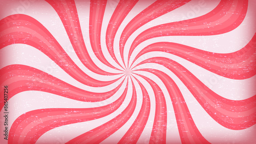 Twisted sunbeam pink sweet pattern. Swirling lines retro background with grunge texture.