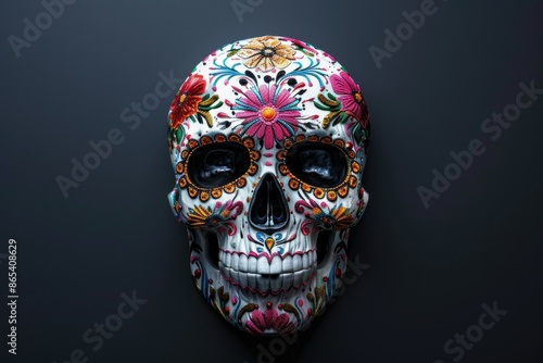 Sugar Skull with Flowers