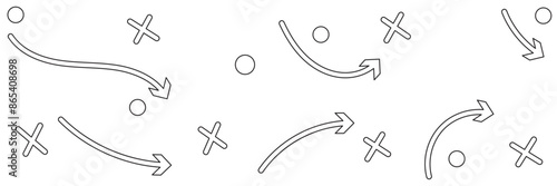 soccer tactics icon, game success strategy in football, scheme play, vector illustration on white background
