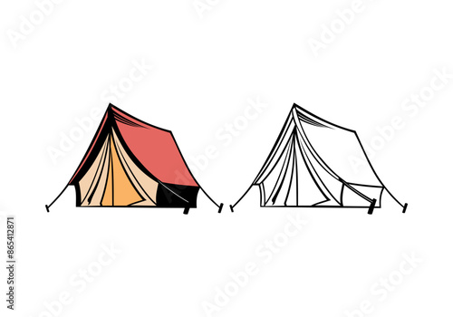 Camping Tent Design illustration vector eps format suitable for your design needs logo illustration animation etc