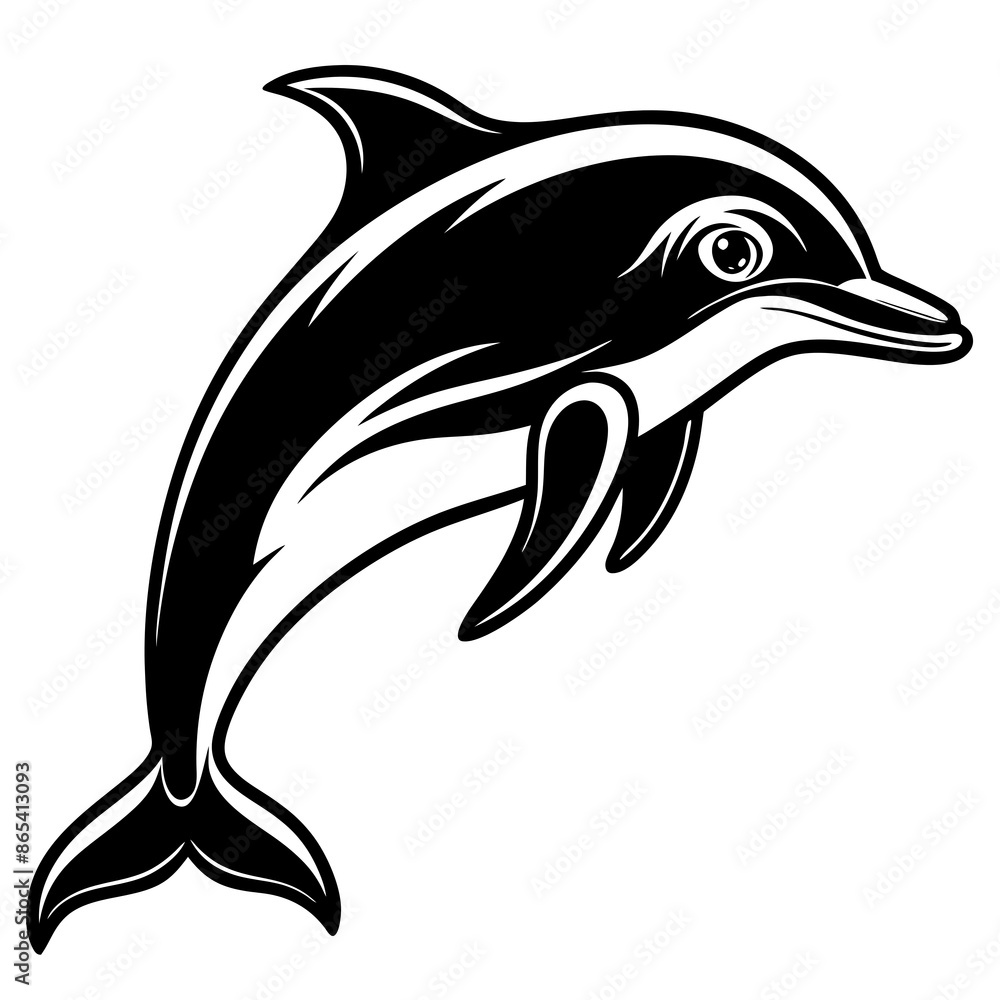 Fototapeta premium dolphin isolated on white background