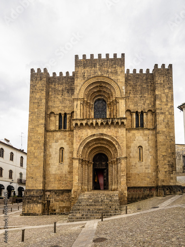 Gothic romanesque cloister of old Coimbra Cathedral, Se Velha de Coimbra in Portugal