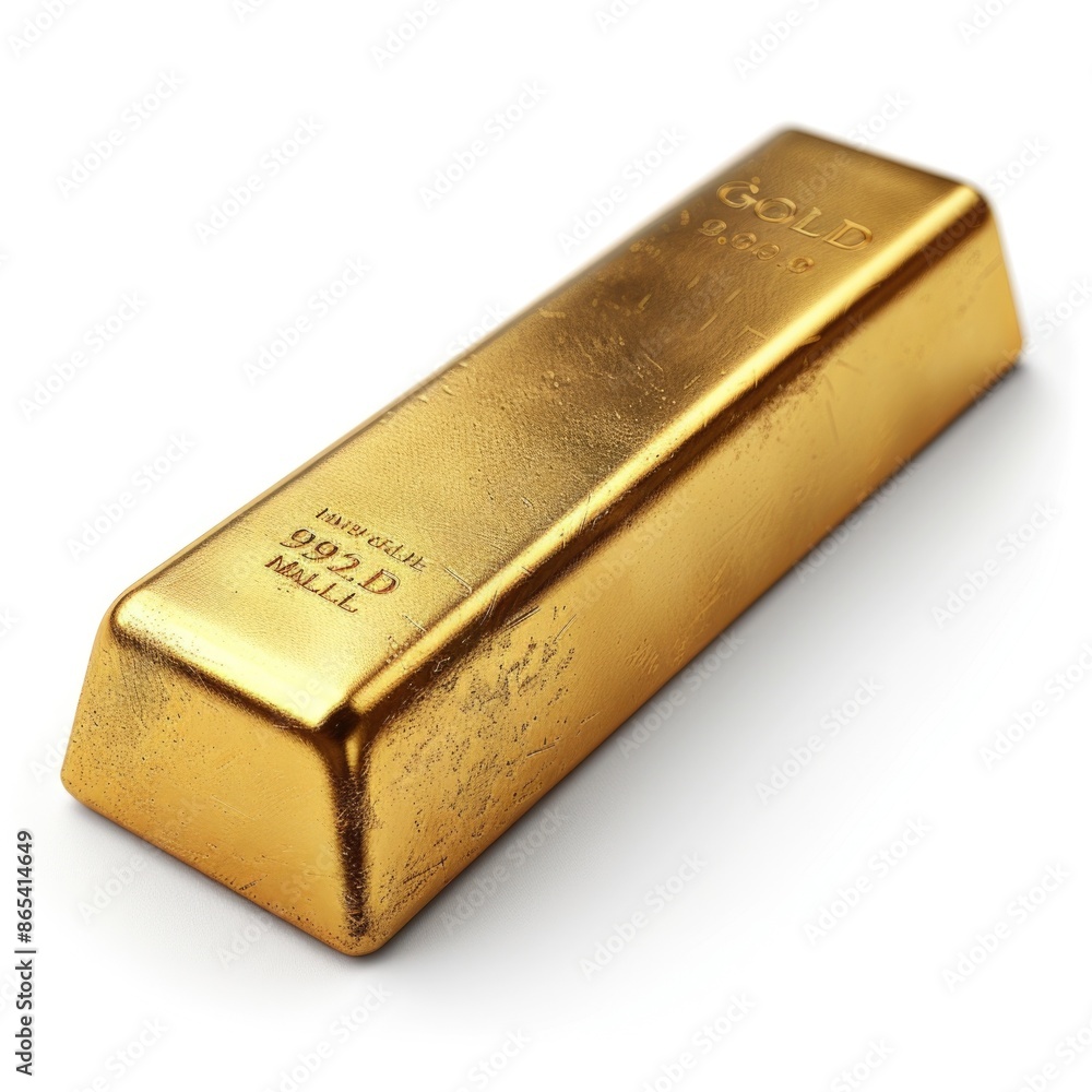 a gold bar clipart, precious metal element, isolated on white background a gold bar clipart, precious metal element, isolated on white background