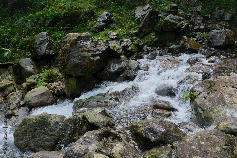 River with Abundant Rocks Near the Waterfall River with Abundant Rocks Near the Waterfall