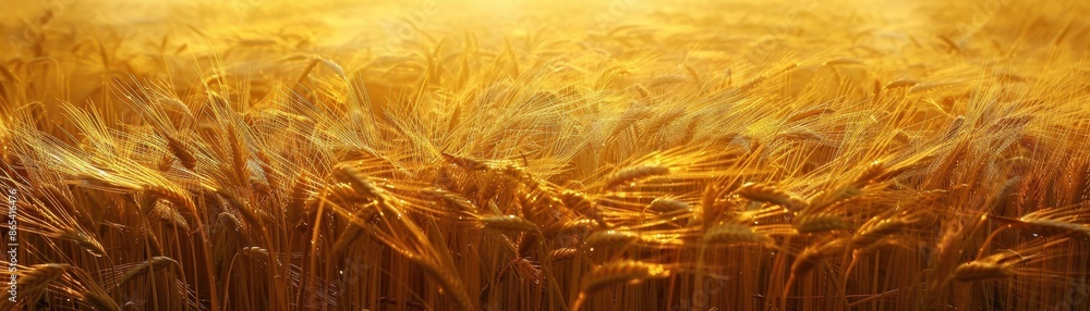 Golden wheat field illuminated Golden wheat field illuminated