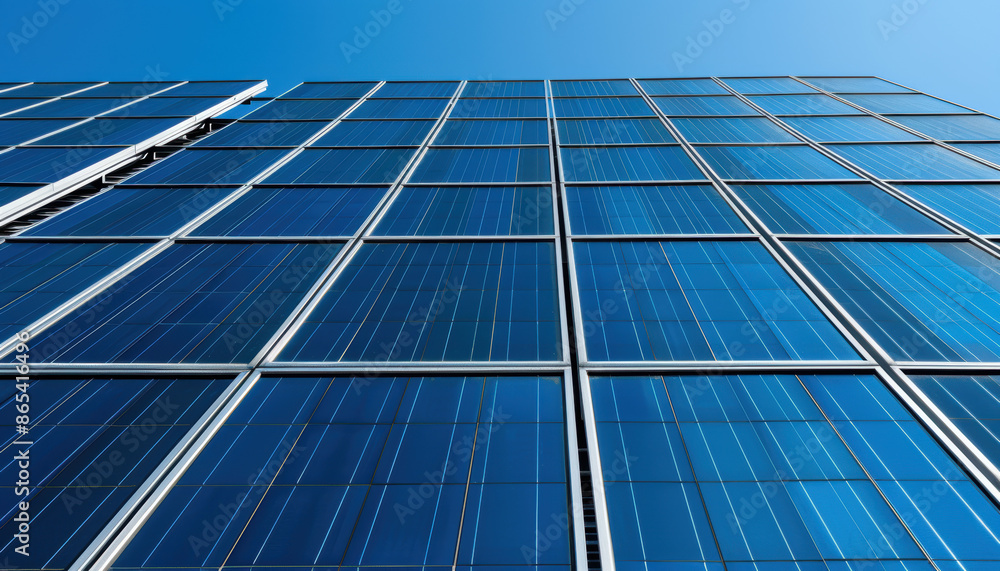 Solar panels integrated into building facades, green energy, architecture and innovation Solar panels integrated into building facades, green energy, architecture and innovation