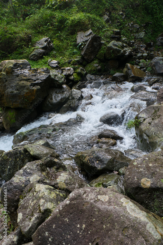 River with Abundant Rocks Near the Waterfall River with Abundant Rocks Near the Waterfall