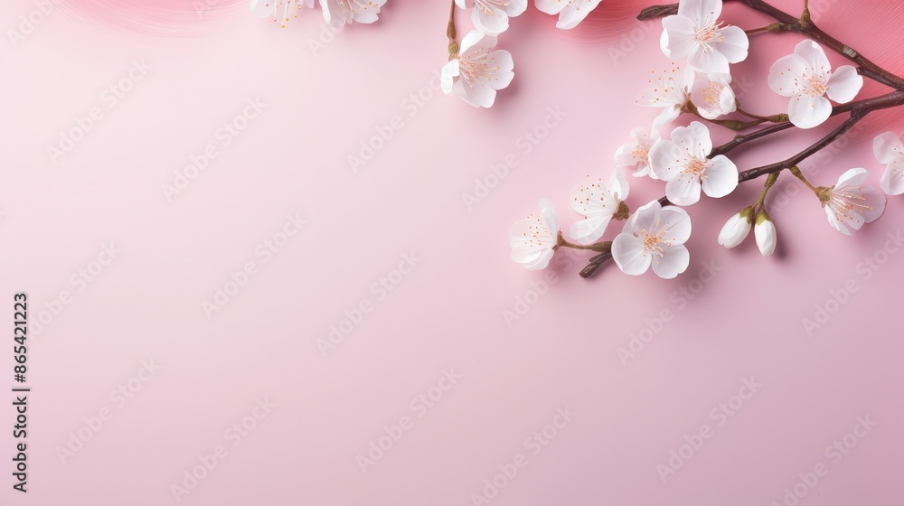 White Blossoms on a Pink Background White Blossoms on a Pink Background