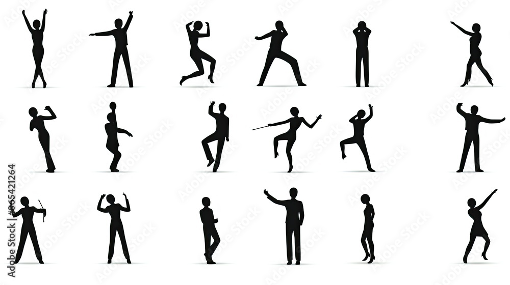 vector icon set of stick figure simple shapes vector icon set of stick figure simple shapes