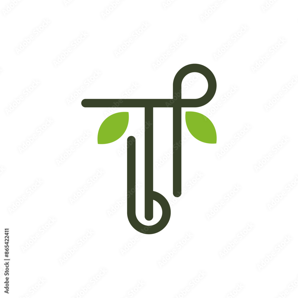 Letter T Leaf Simple Line Business Icon Creative Design Logo Letter T Leaf Simple Line Business Icon Creative Design Logo