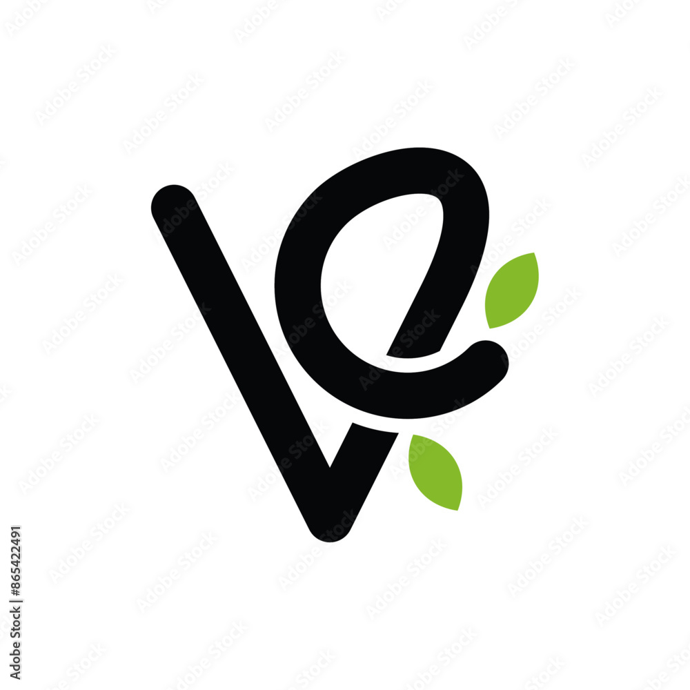 Letter V Leaf Line Business Icon Creative Design Logo Letter V Leaf Line Business Icon Creative Design Logo