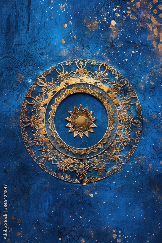 Blue Gold Sun Wall Blue Gold Sun Wall
