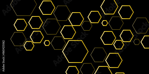 Vector hexagon banner design background with hexagon pattern. Digital futuristic banner technology concept background. Design for science, banner, medicine or technology background.
