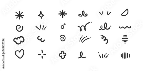 hand drawn small scribble line, reaction lines set,background line set, doddle squiggle pack. vector isolated design.  