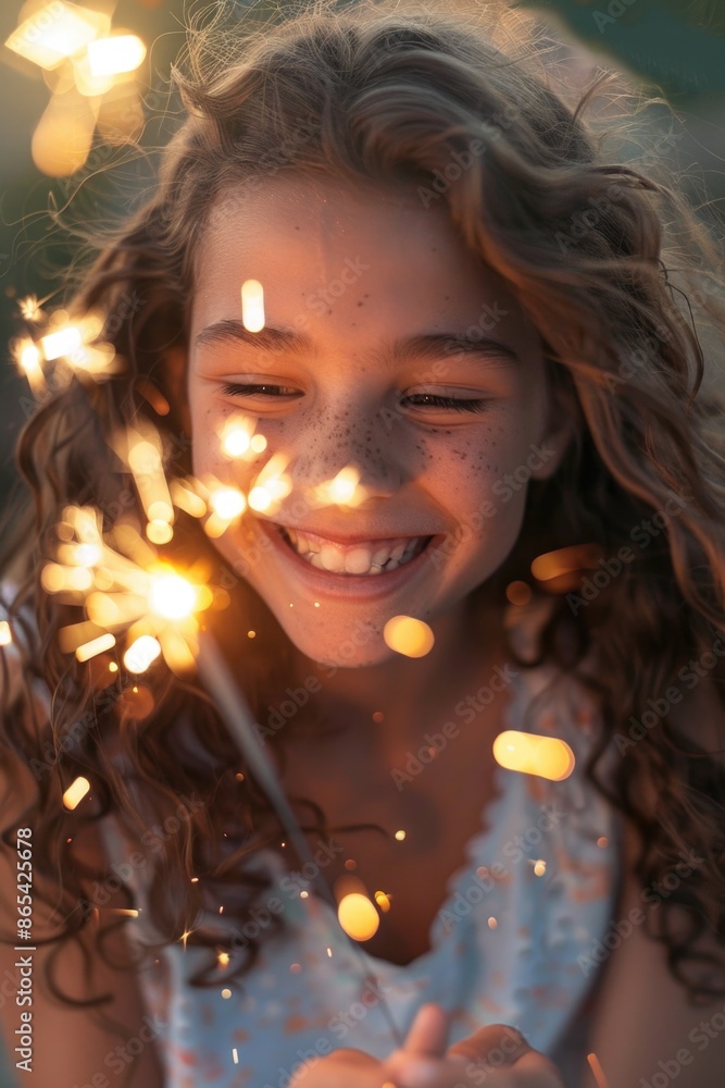 Girl holding sparklers Girl holding sparklers