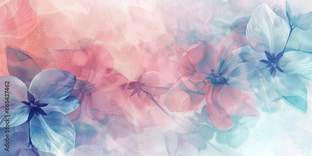 Soft pastel floral abstract background with translucent flowers Soft pastel floral abstract background with translucent flowers