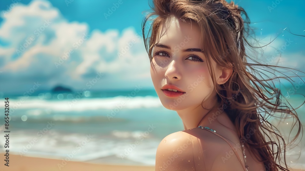 Beautiful girl on beach Beautiful girl on beach
