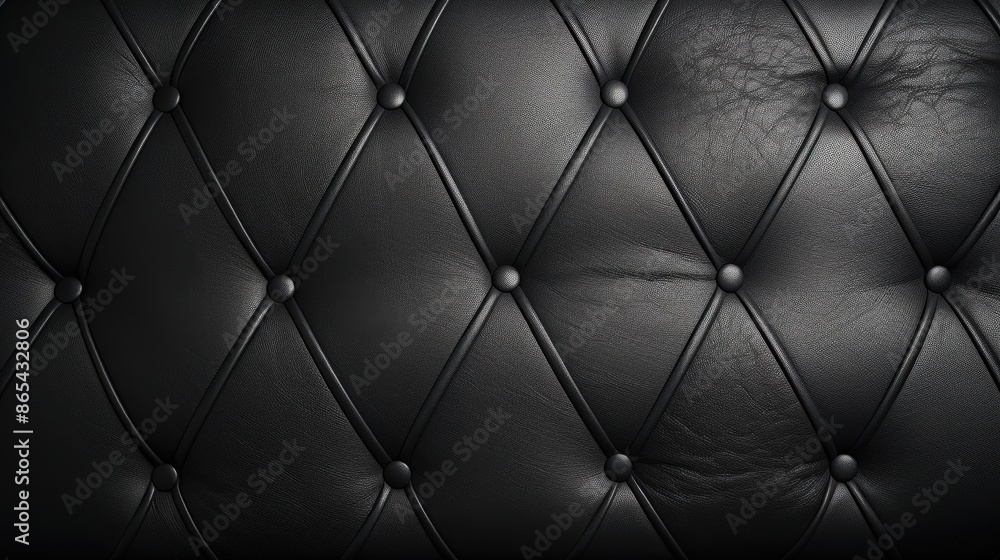 Black Leather Upholstery with Diamond Stitching Black Leather Upholstery with Diamond Stitching